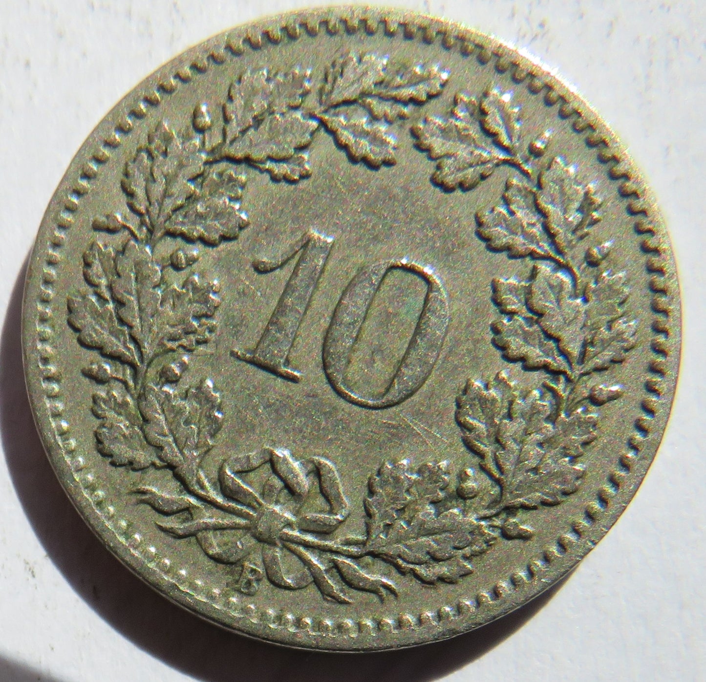 1897 Switzerland 10 Rappen Coin