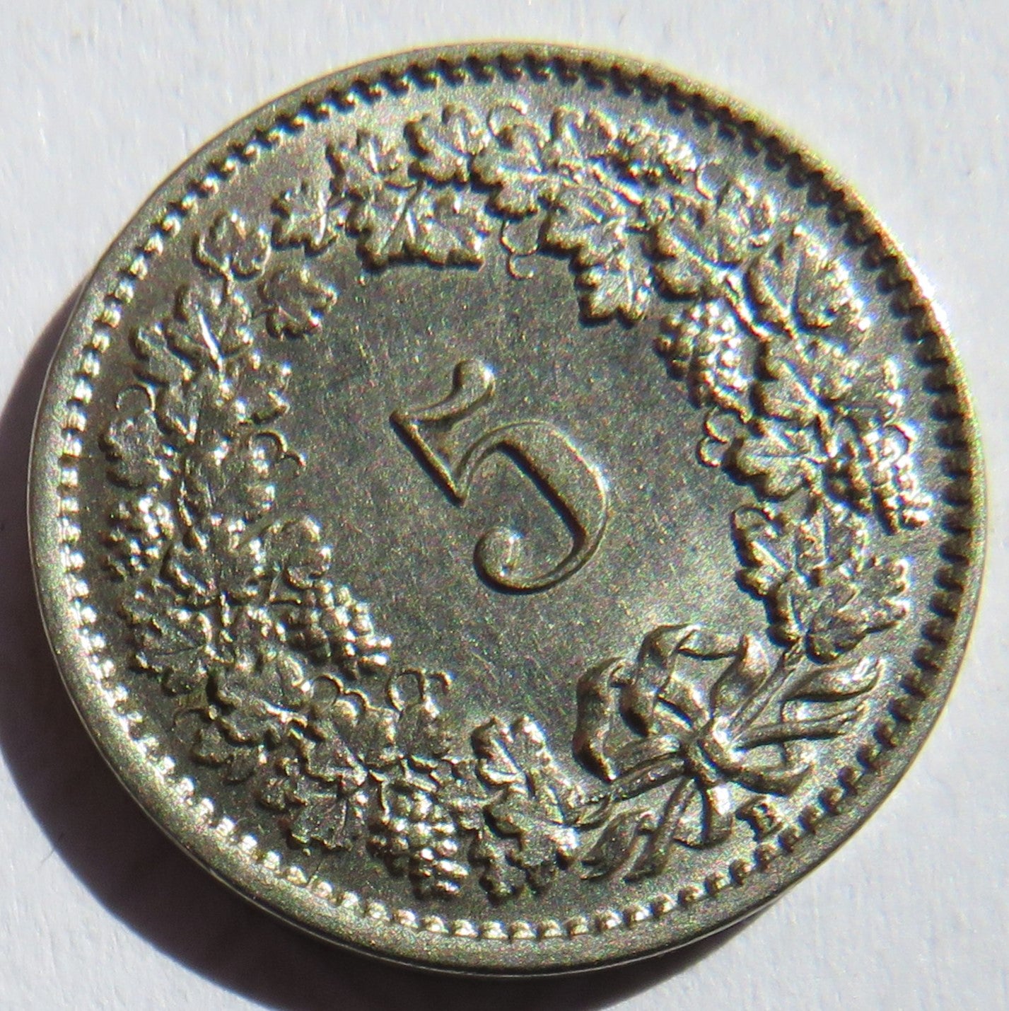 1932 Switzerland 5 Rappen Coin
