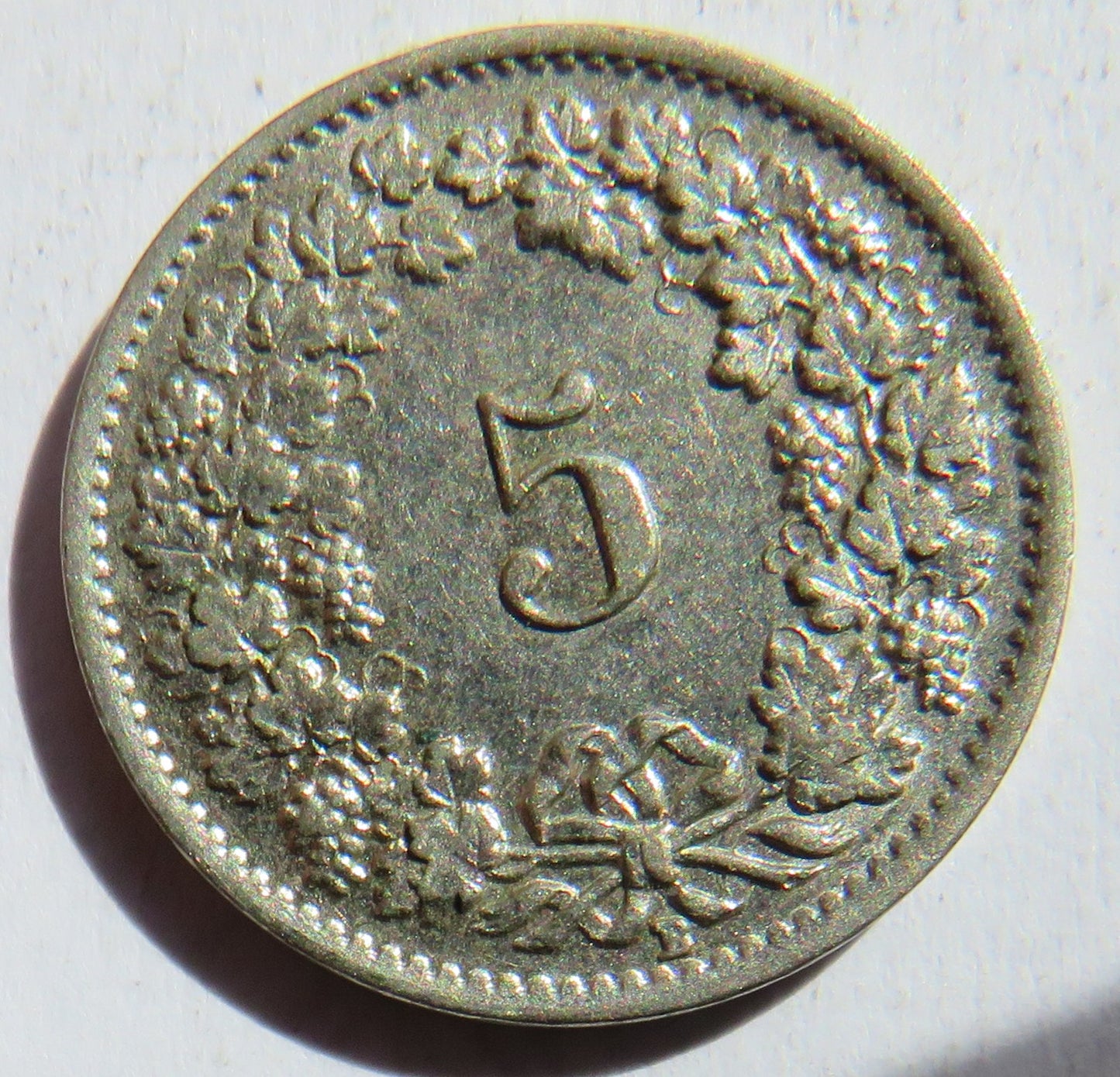 1939 Switzerland 5 Rappen Coin