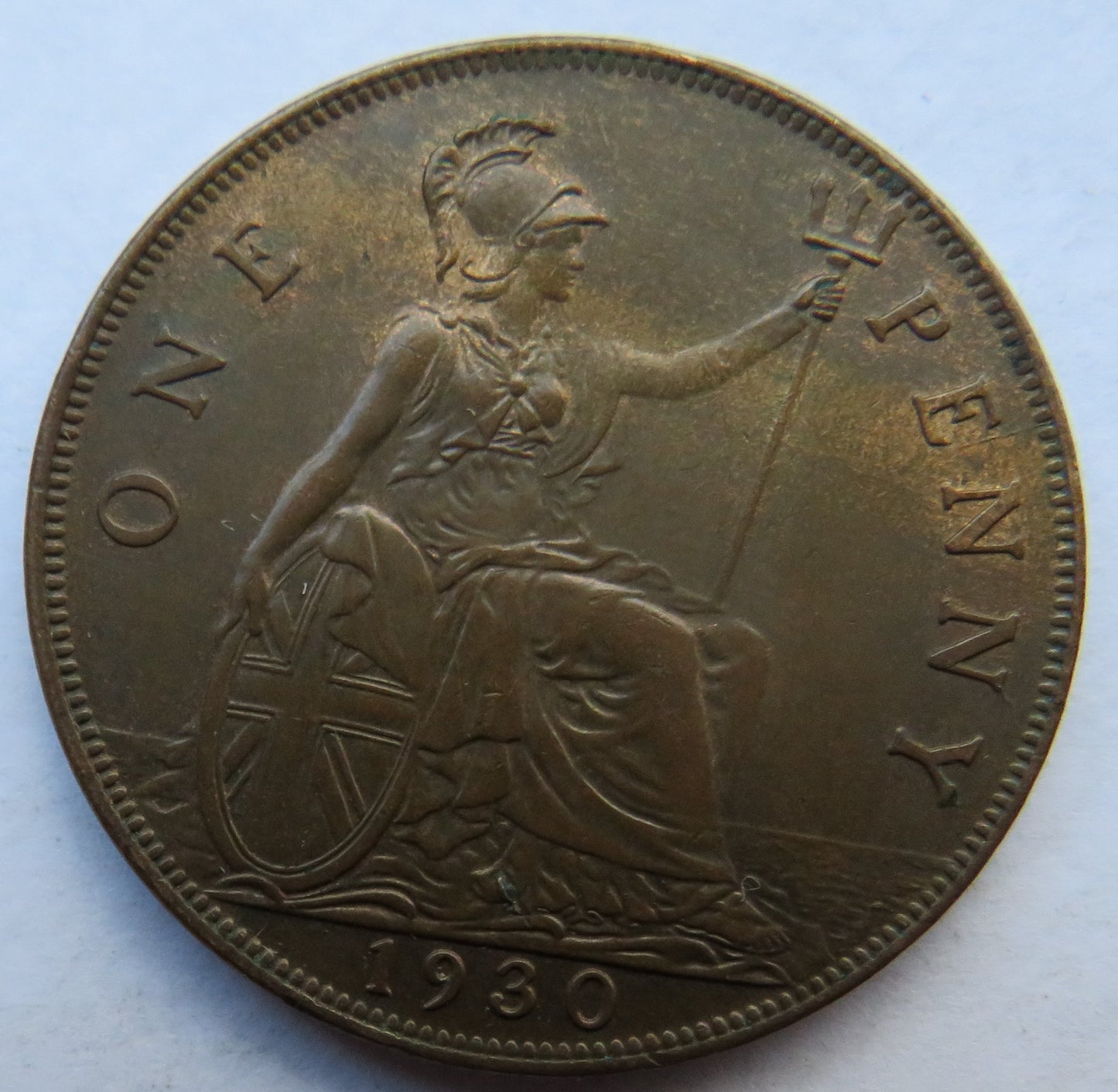 1930 King George V One Penny Coin In Higher Grade