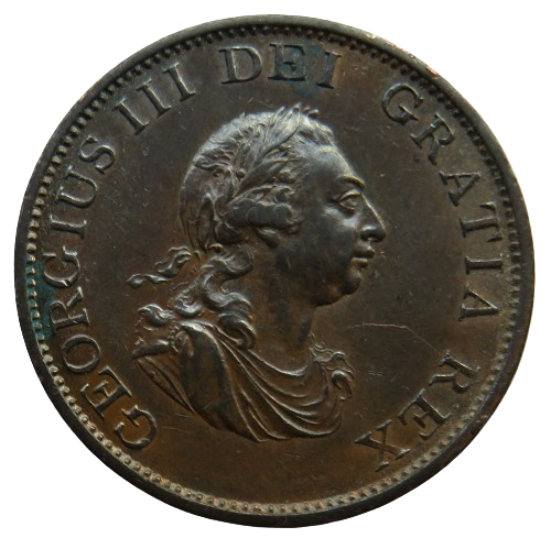 1799 King George III Halfpenny Coin In Higher Grade