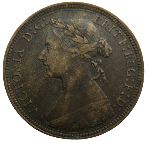 1893 Queen Victoria Bun Head Halfpenny Coin - Great Britain