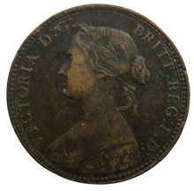 Load image into Gallery viewer, 1860 Queen Victoria Bun Head Halfpenny Coin - Great Britain
