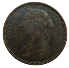 Load image into Gallery viewer, 1891 Queen Victoria Bun Head Halfpenny Coin - Great Britain

