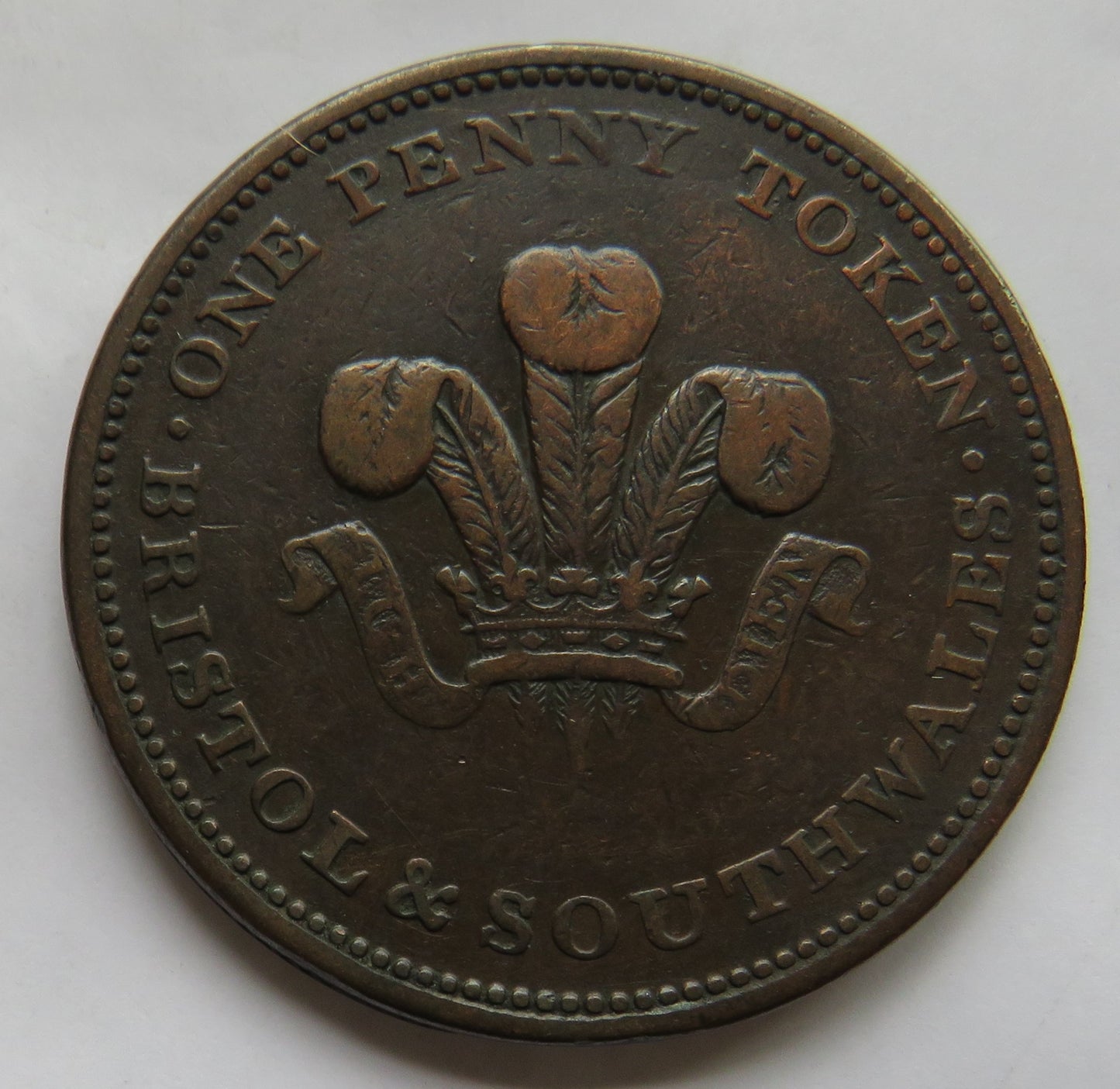 1811 Bristol & South Wales One Penny Token Virtute Et Industria