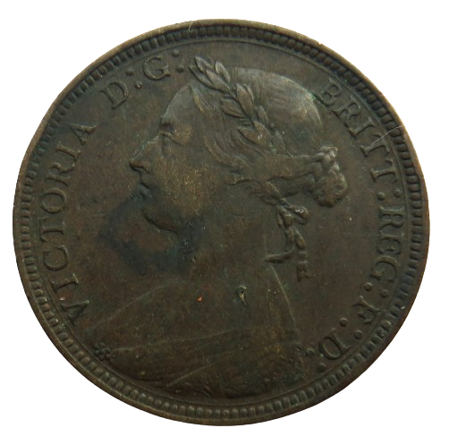 1893 Queen Victoria Bun Head Halfpenny Coin - Great Britain
