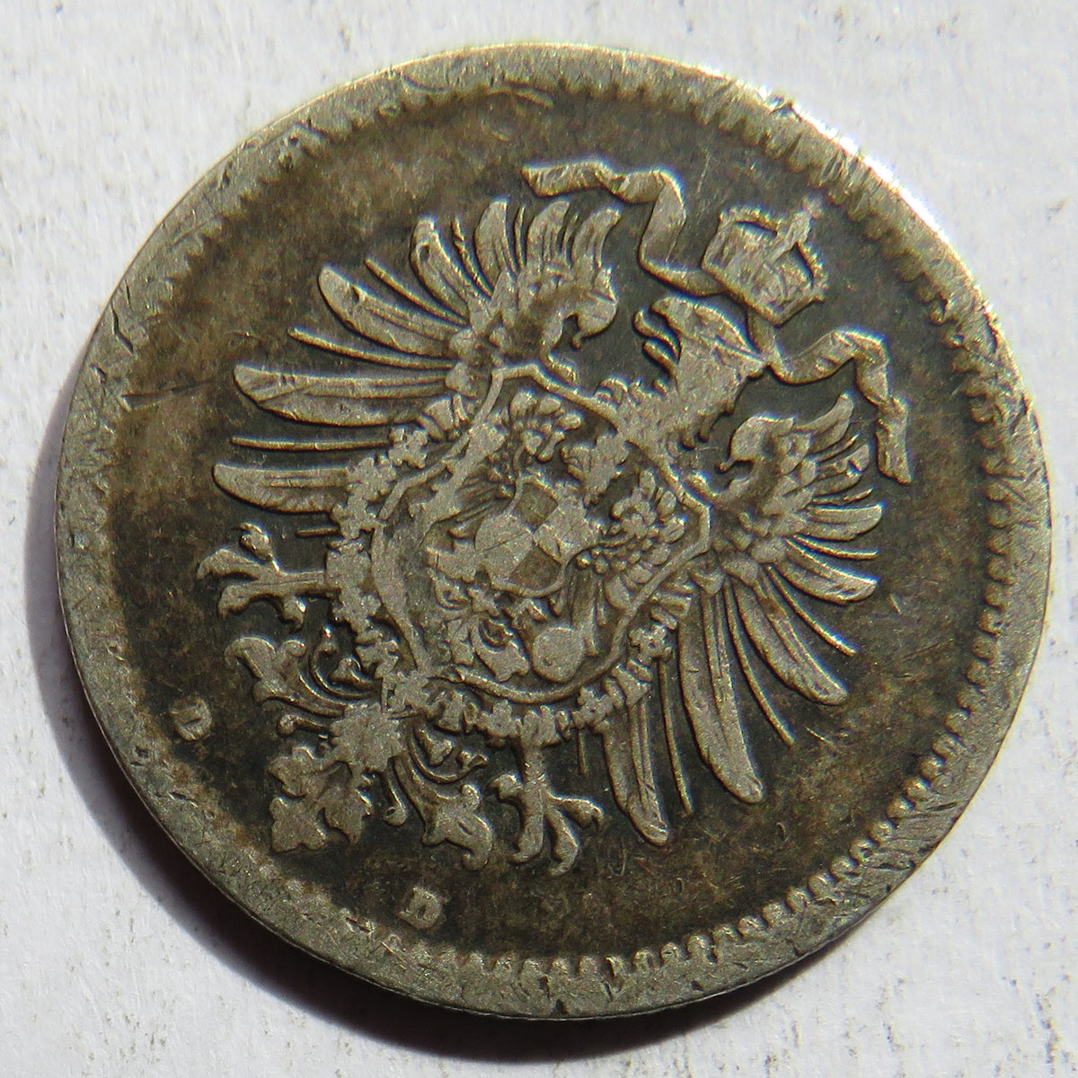 1875-D Germany Silver 50 Pfennig Coin