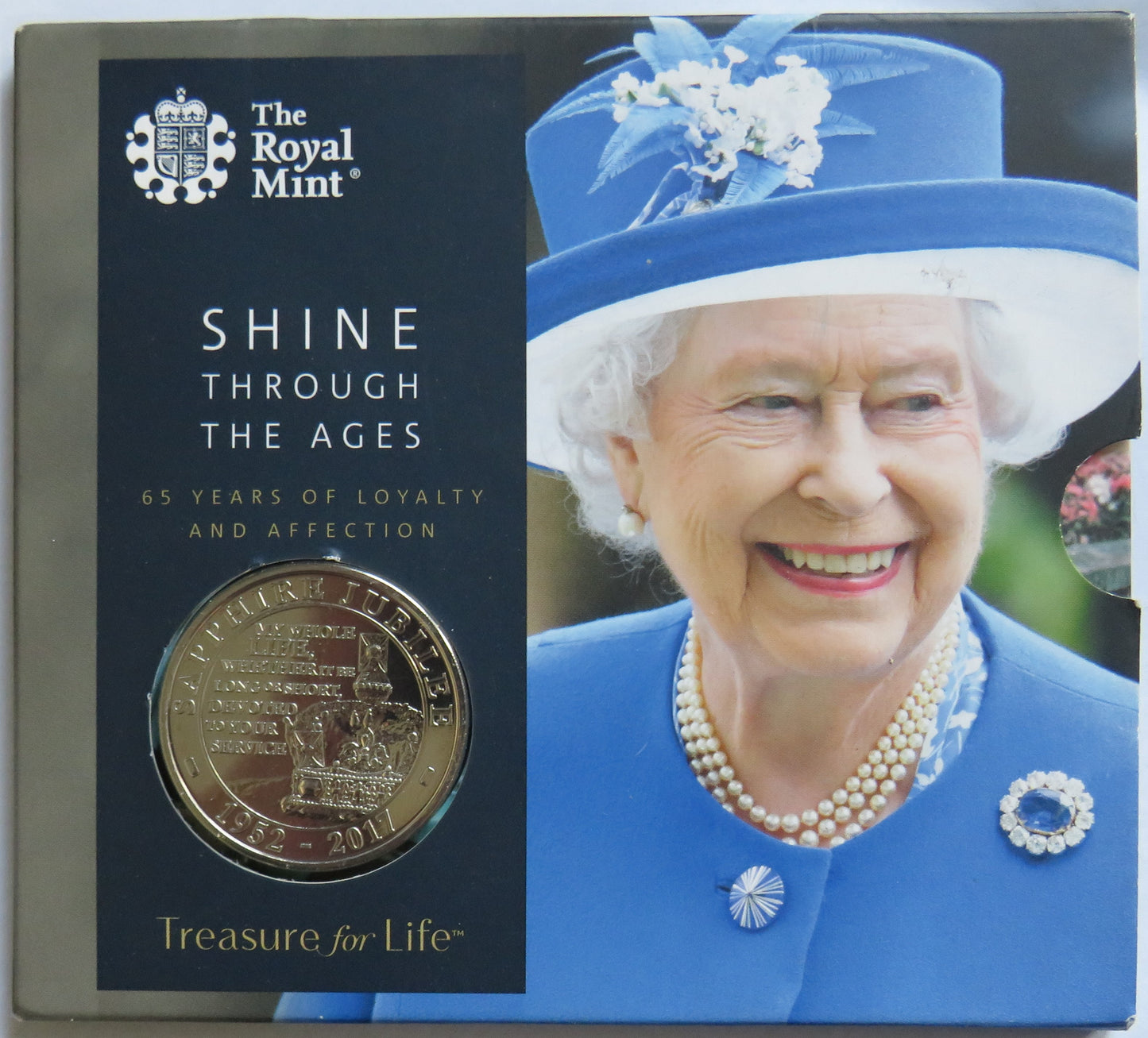 1952-2017 Queen Elizabeth II Sapphire Jubilee £5 Coin In Presentation Pack
