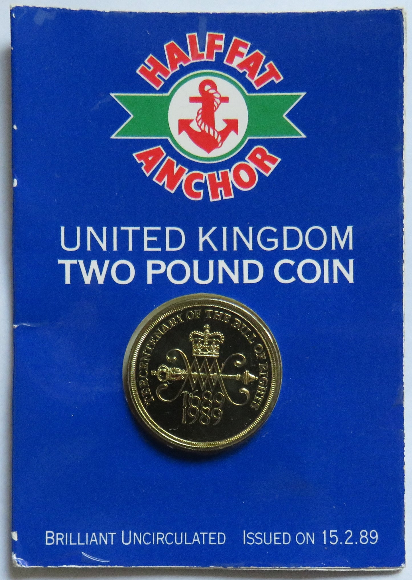 1689-1989 Tercentenary Of The Bill Of Rights £2 Two Pound Coin