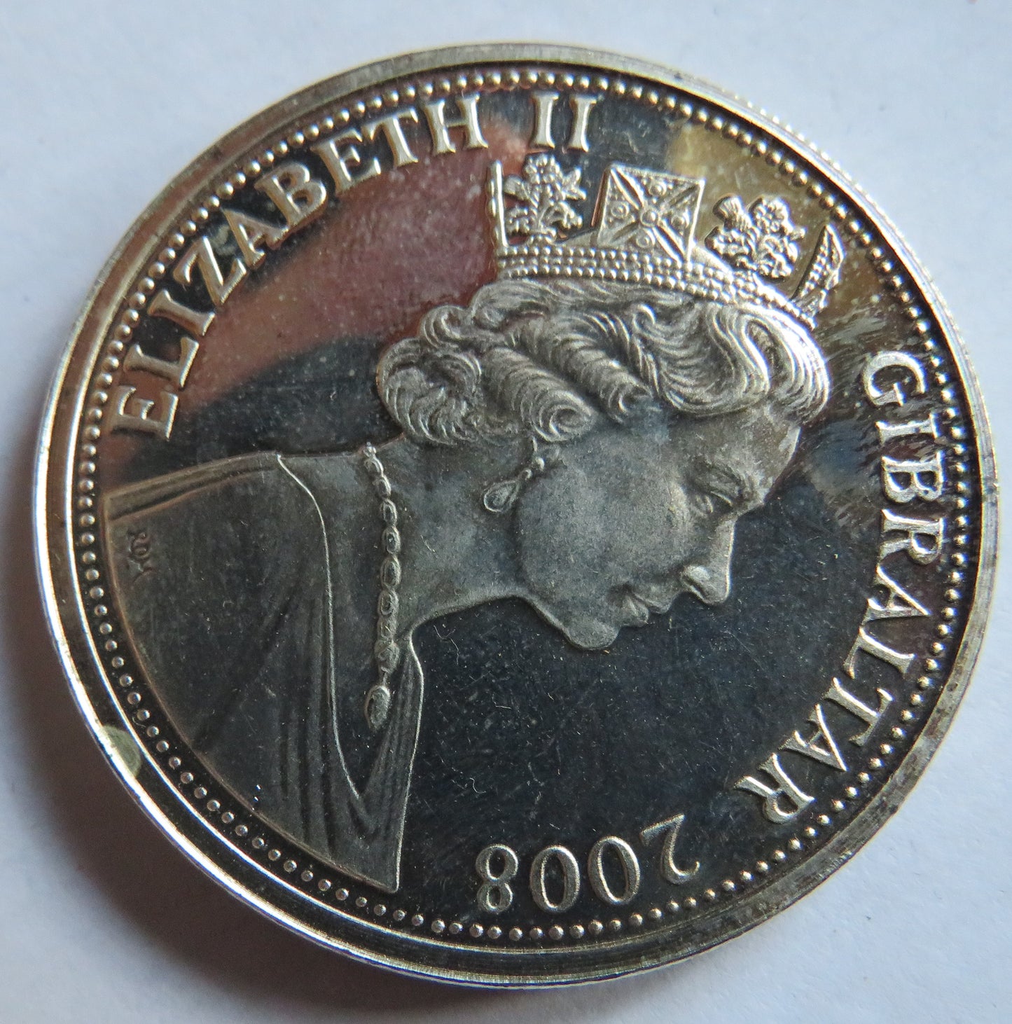 2008 Gibraltar One Crown Coin - The Elizabeth Era