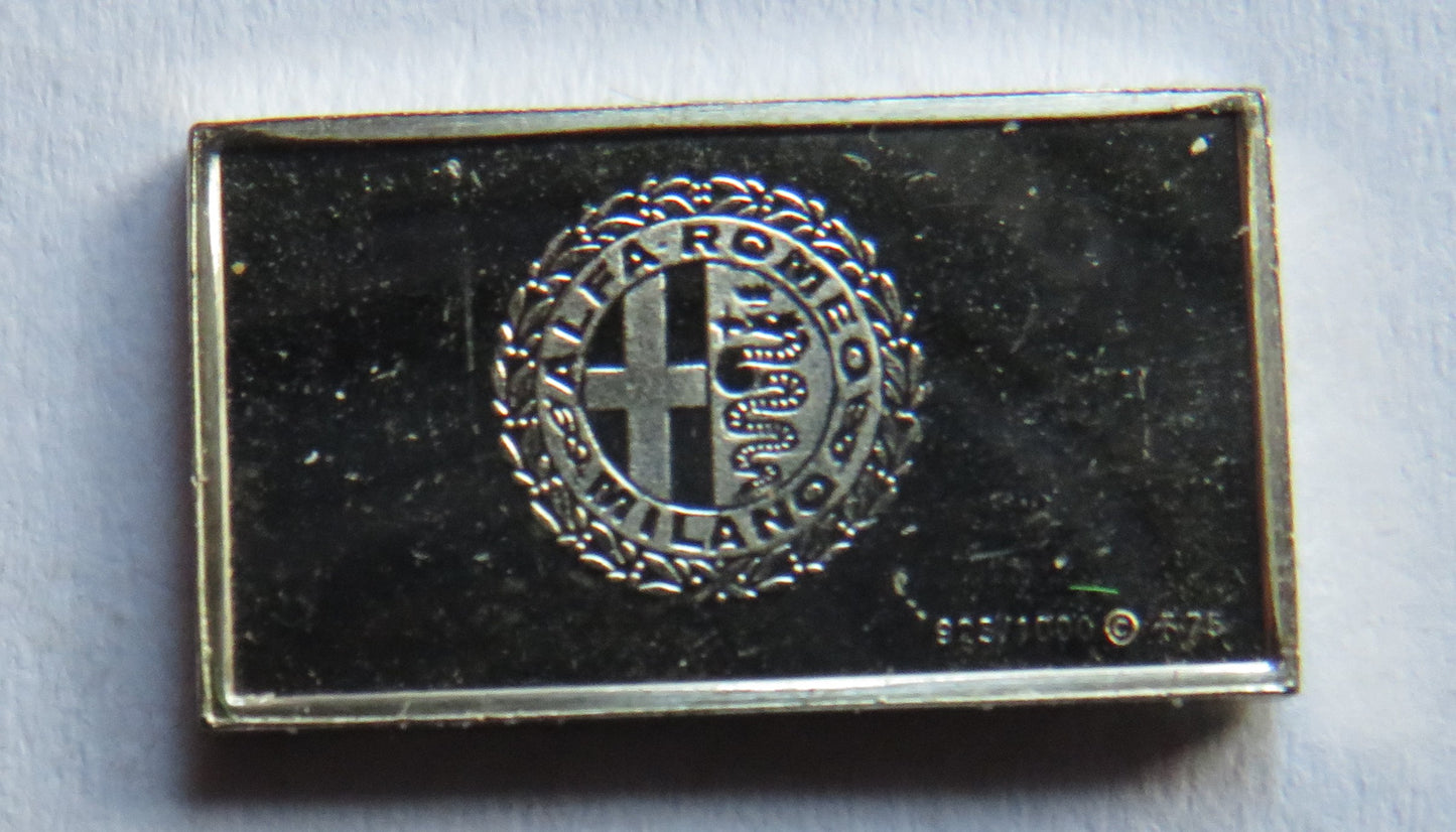 Small Sterling Silver Ingot Classic Cars 1935 Alfa Romeo By John Pinches