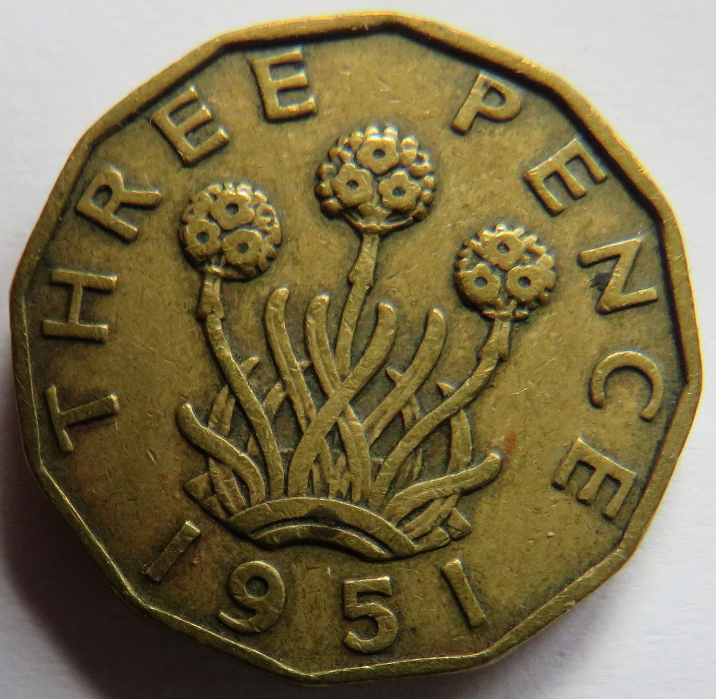 1951 King George VI Threepence Coin Collectable Date - Great Britain