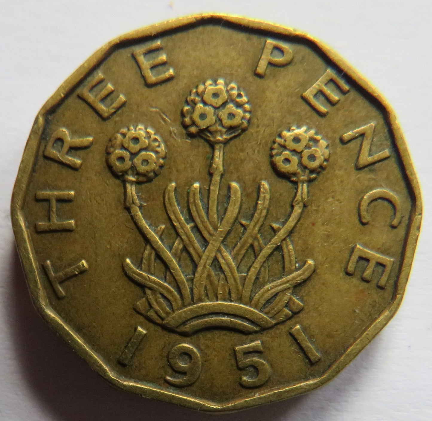 1951 King George VI Threepence Coin Collectable Date - Great Britain