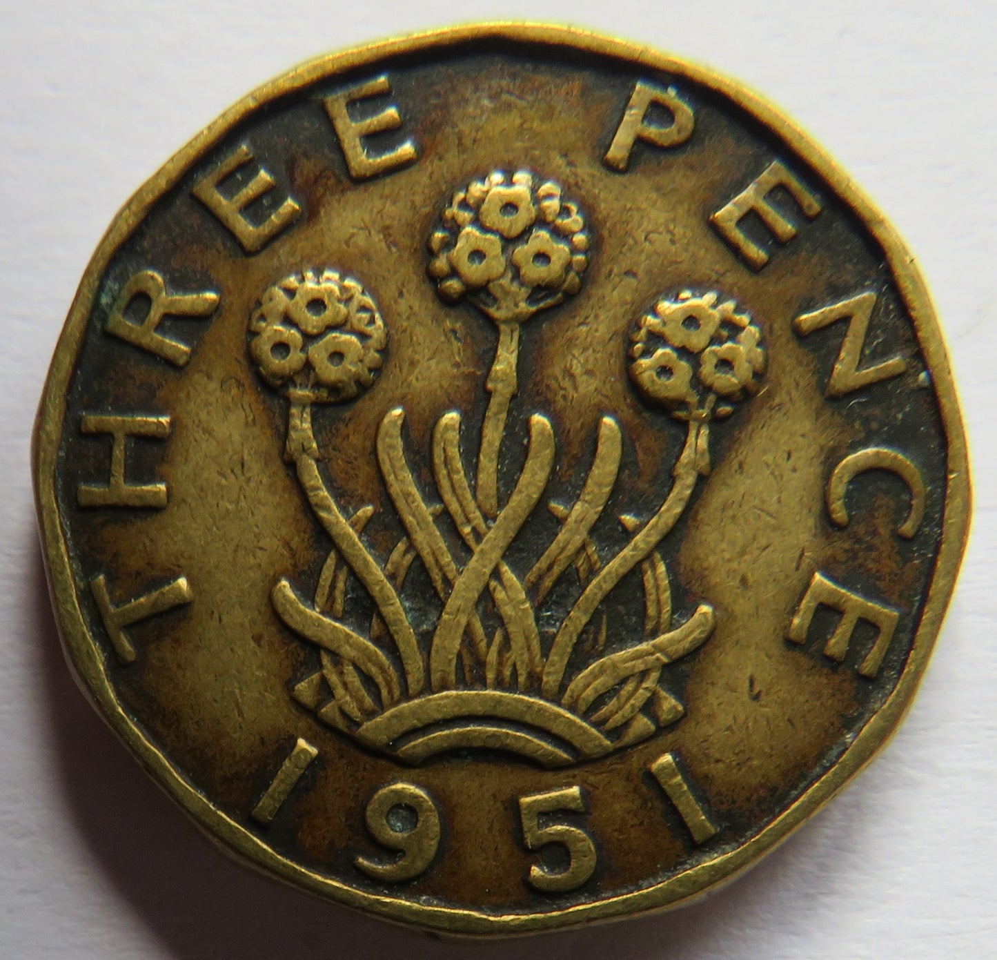 1951 King George VI Threepence Coin Collectable Date - Great Britain