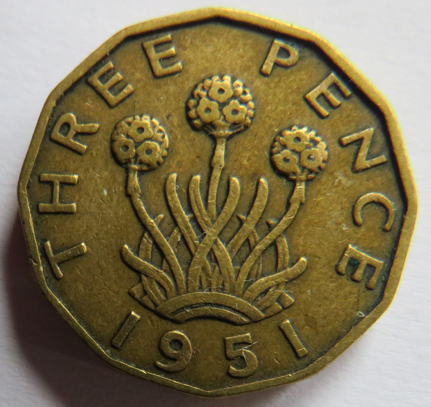 1951 King George VI Threepence Coin Collectable Date - Great Britain
