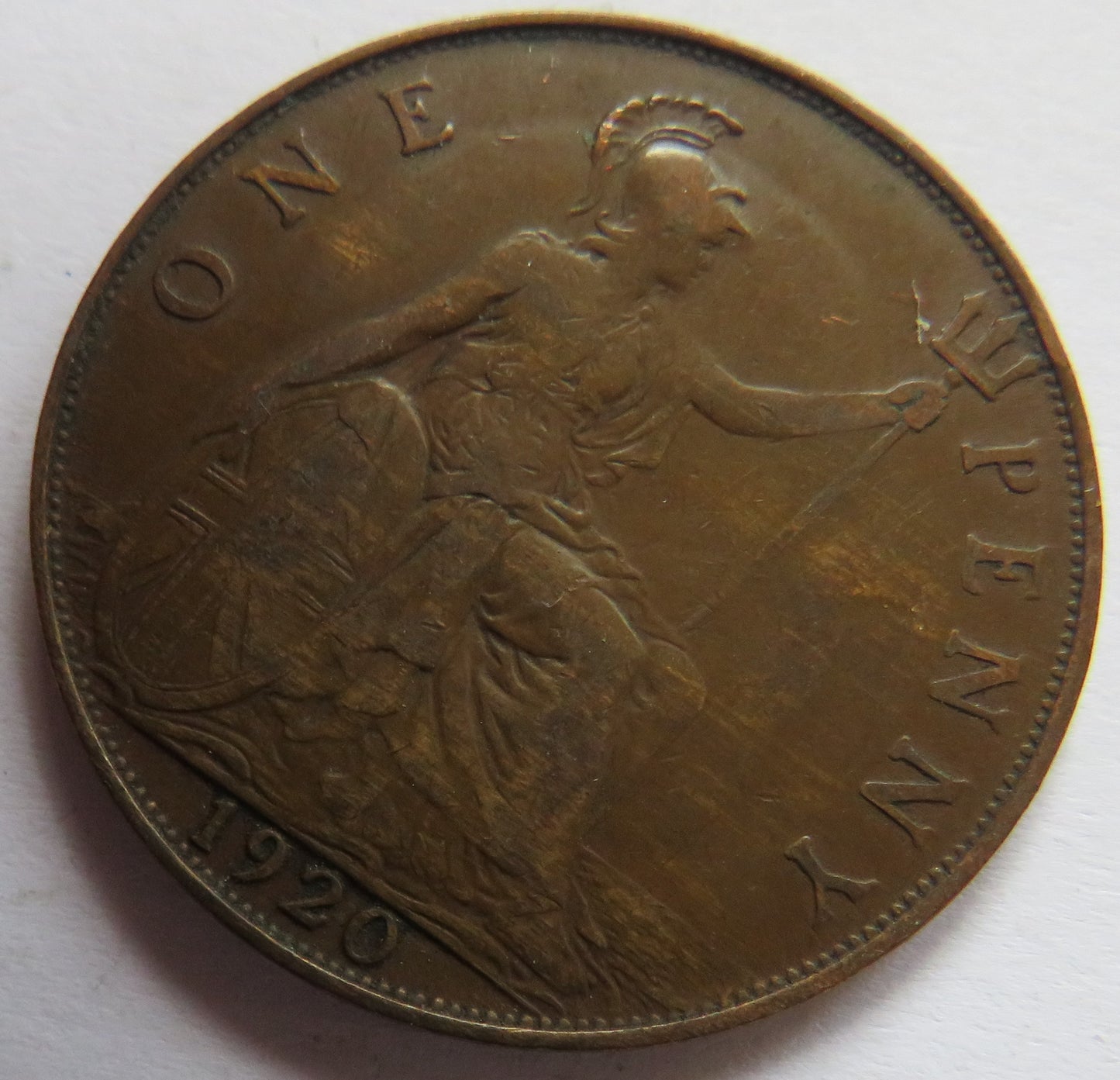 1920 King George V One Penny Coin - Great Britain