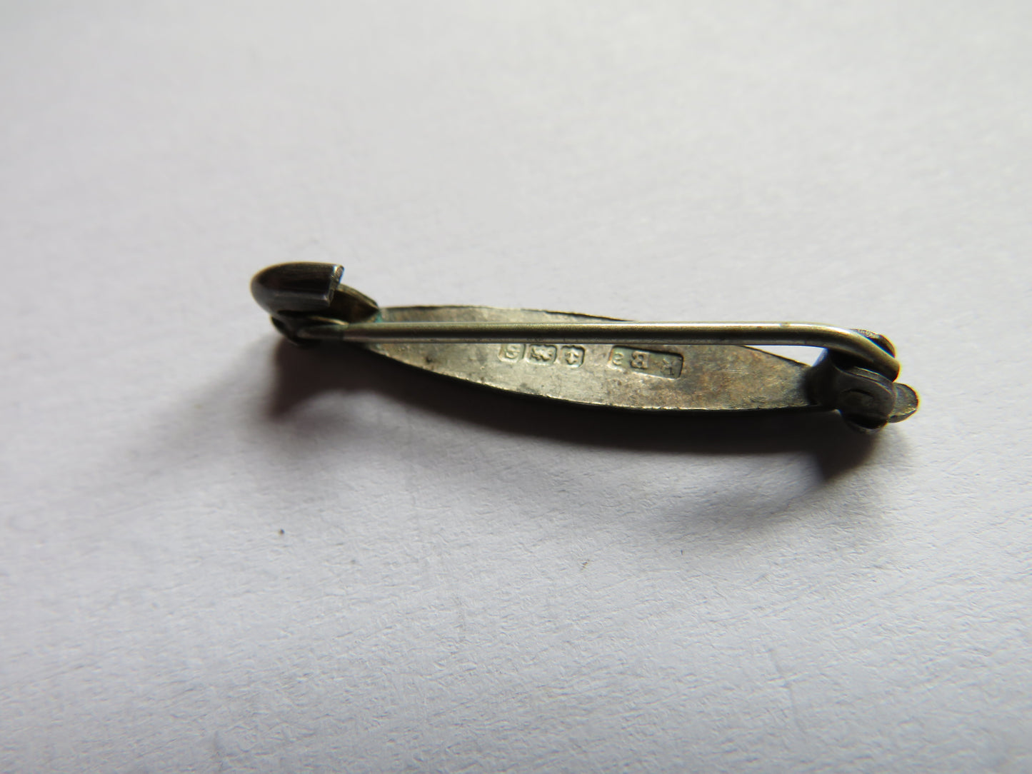 Antique Sterling Silver & Enamel Baby Brooch Hallmarked Birmingham 1917