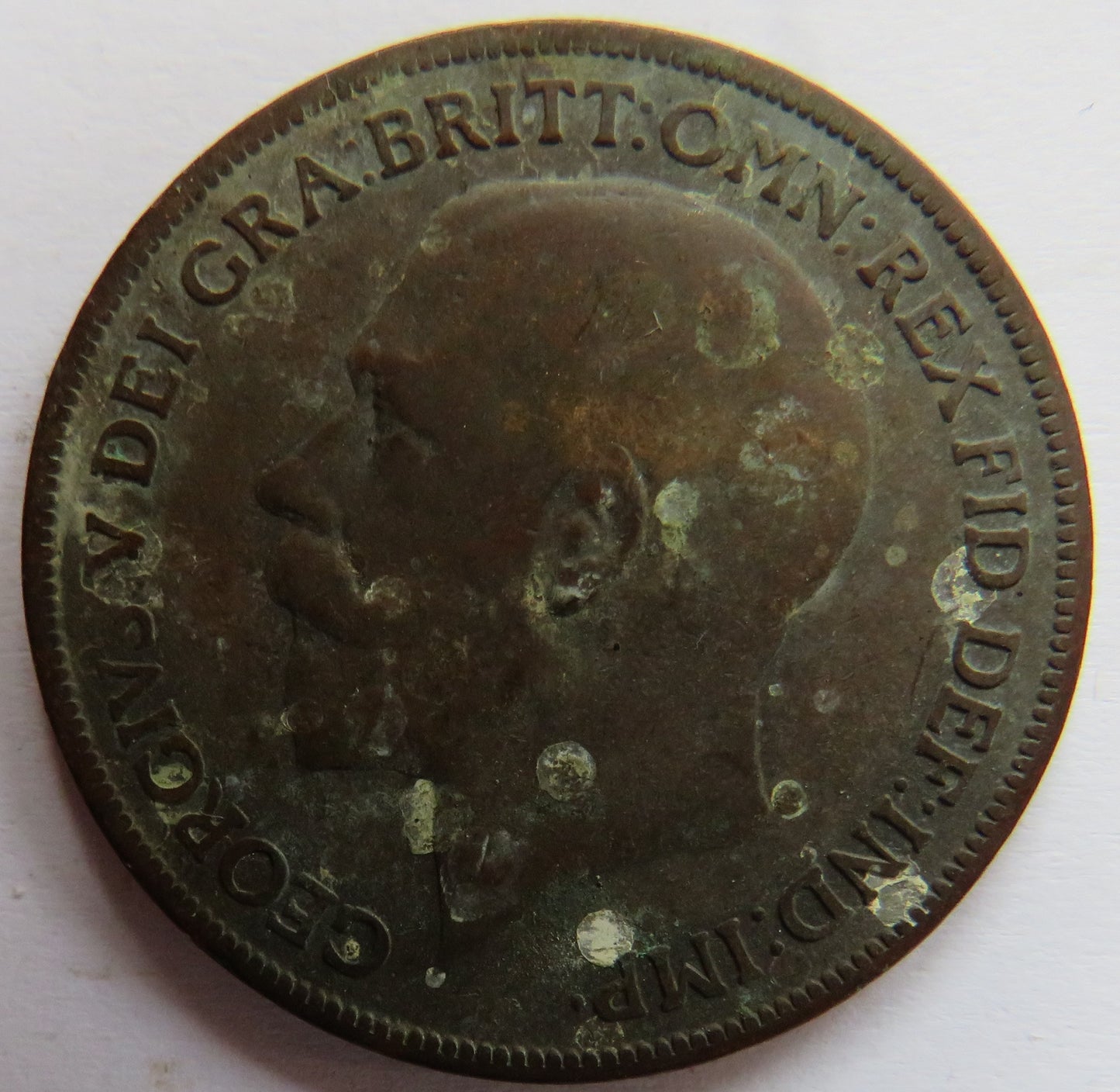 1918-KN King George V One Penny Coin - Great Britain
