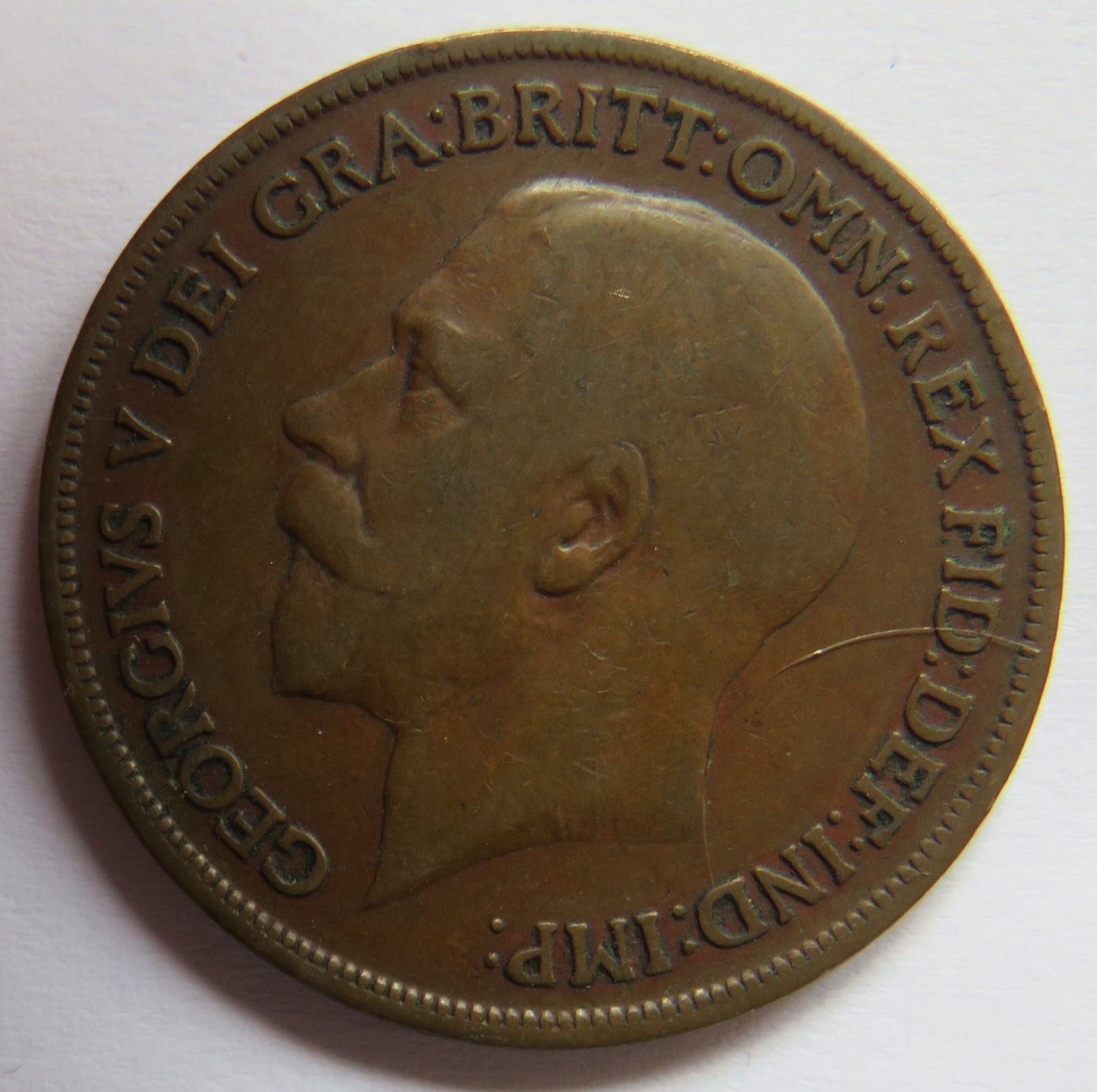 1918-KN King George V One Penny Coin - Great Britain