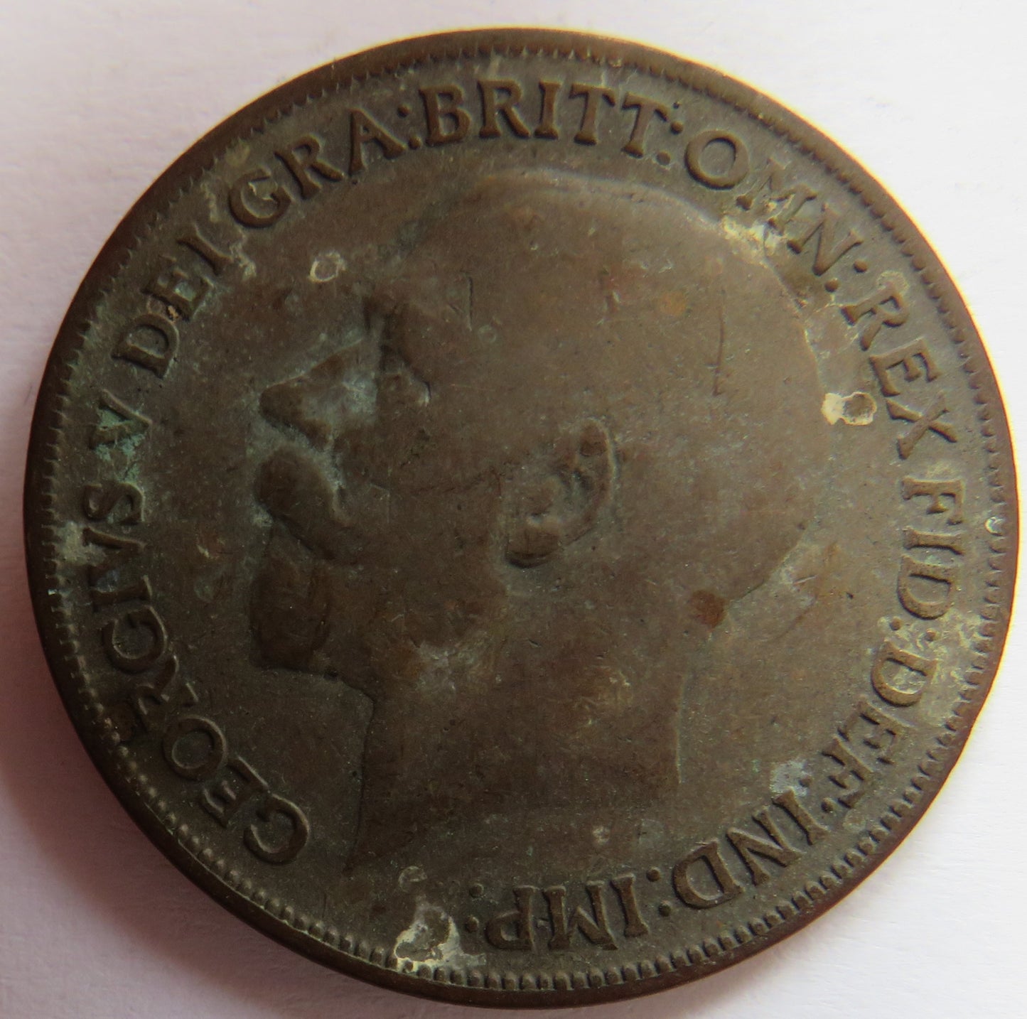 1918-KN King George V One Penny Coin - Great Britain