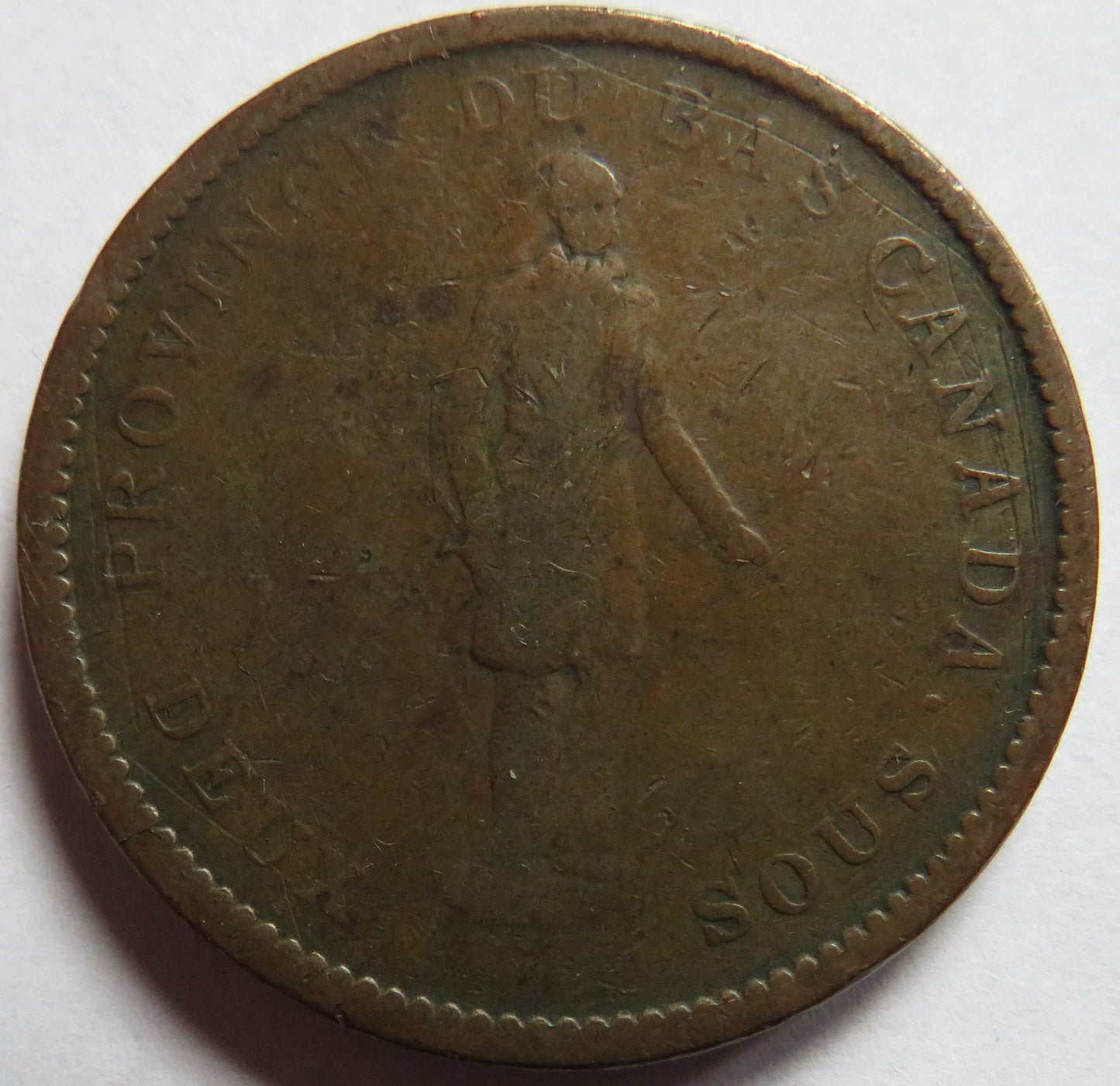 1837 Lower Canada One Penny / 2 Sous Bank Token