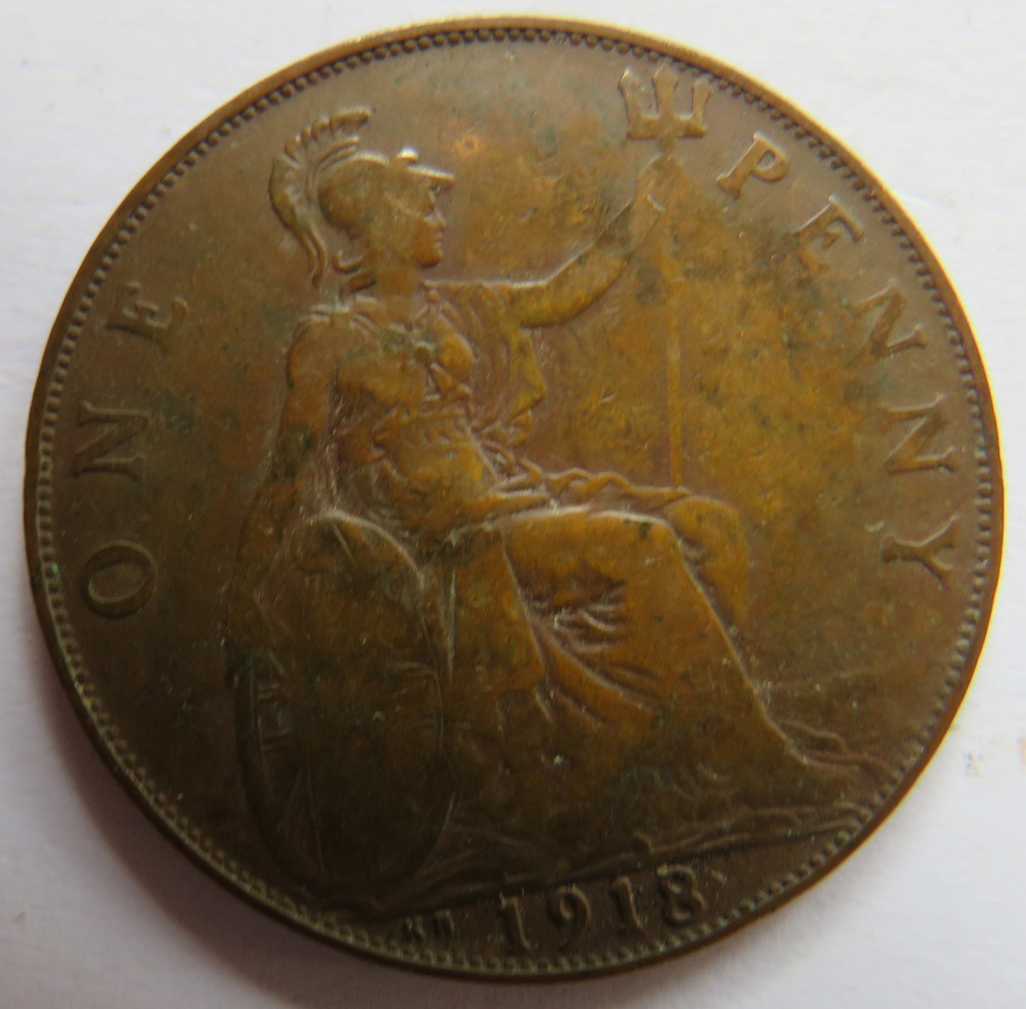 1918-KN King George V One Penny Coin - Great Britain