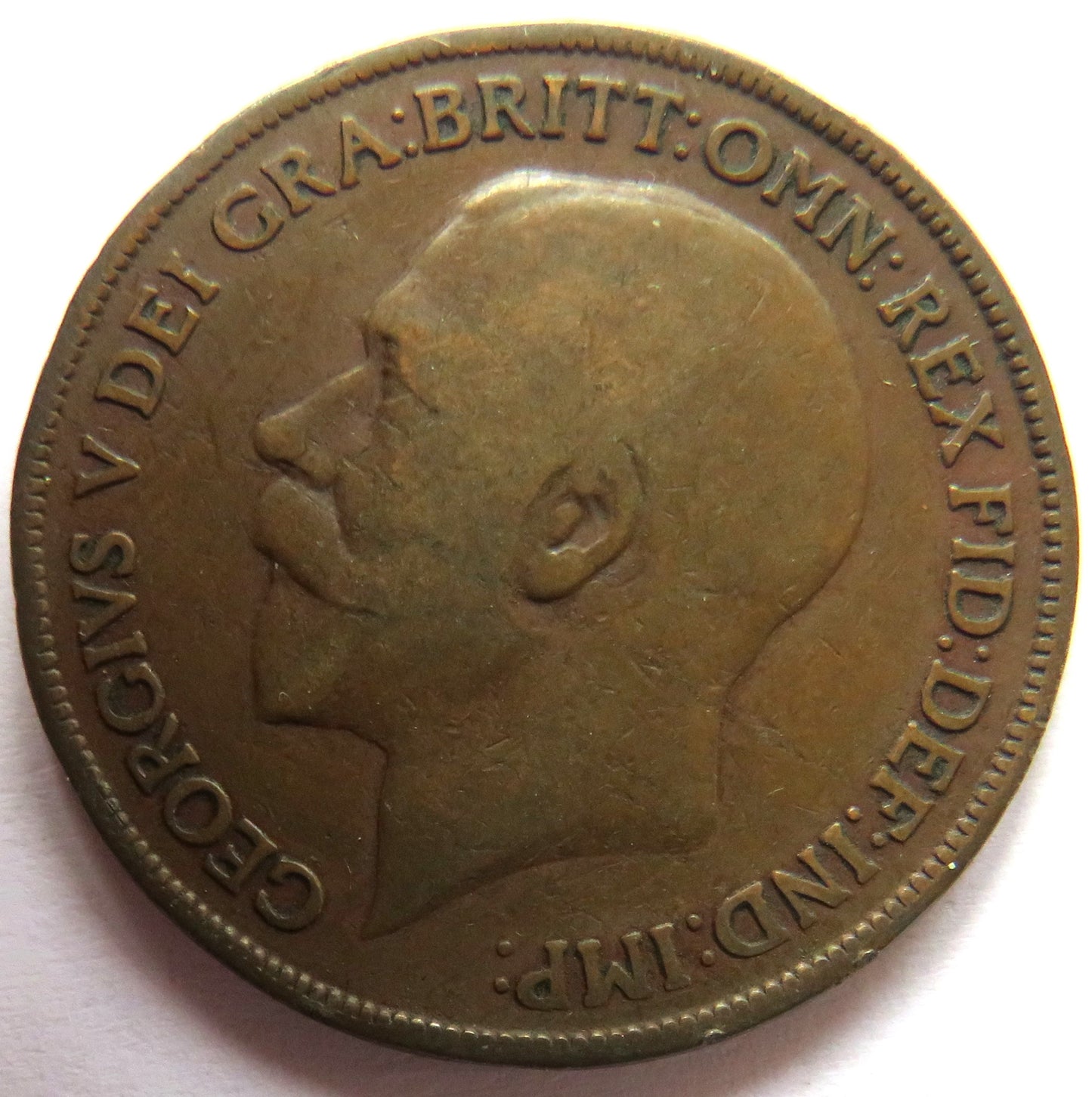 1918-KN King George V One Penny Coin - Great Britain