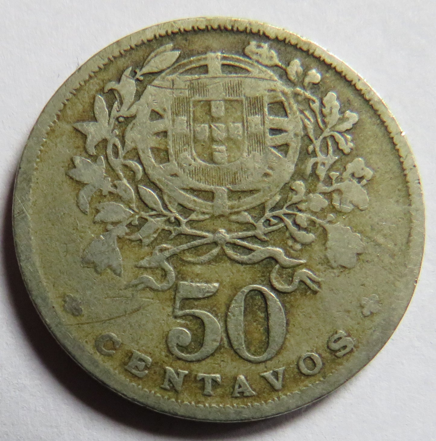 1927 Portugal 50 Centavos Coin