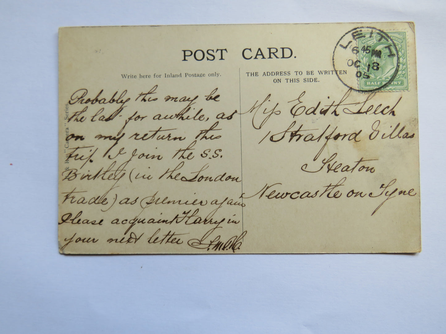 Vintage Postcard of Castle Rock & Ross Fountain, Edinburgh, Macduff Tartan, 1905