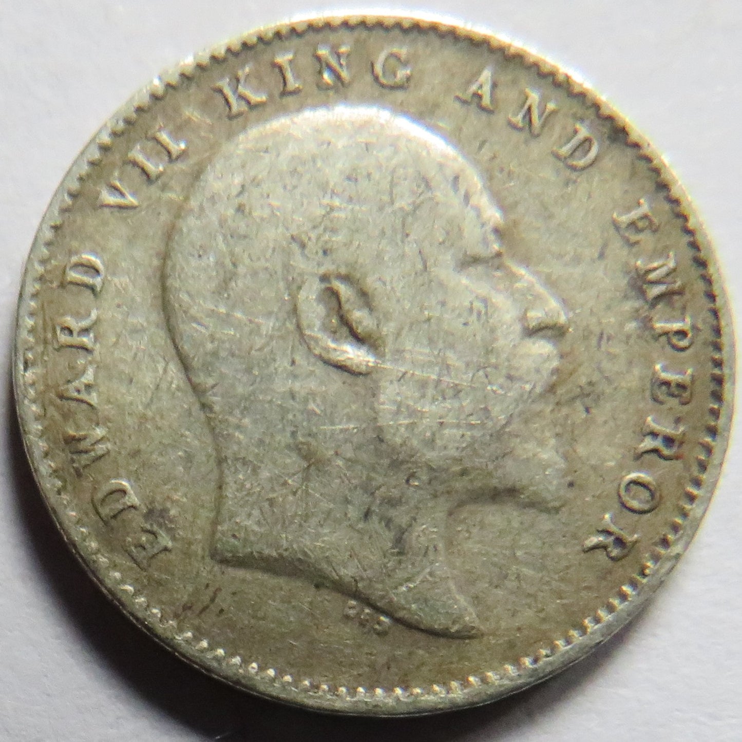 1907 King Edward VII India Silver 2 Annas Coin