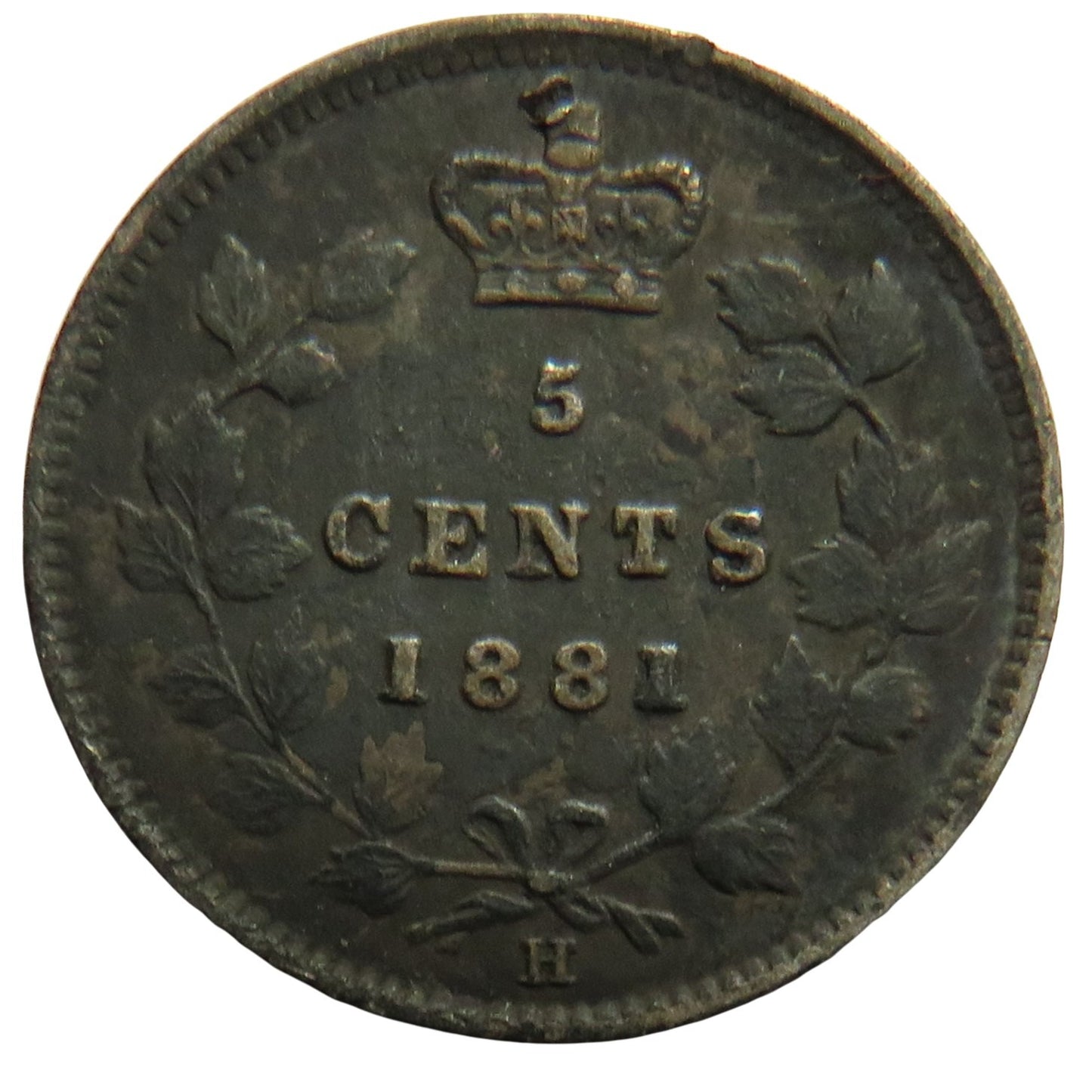1881-H Queen Victoria Canada Silver 5 Cents Coin