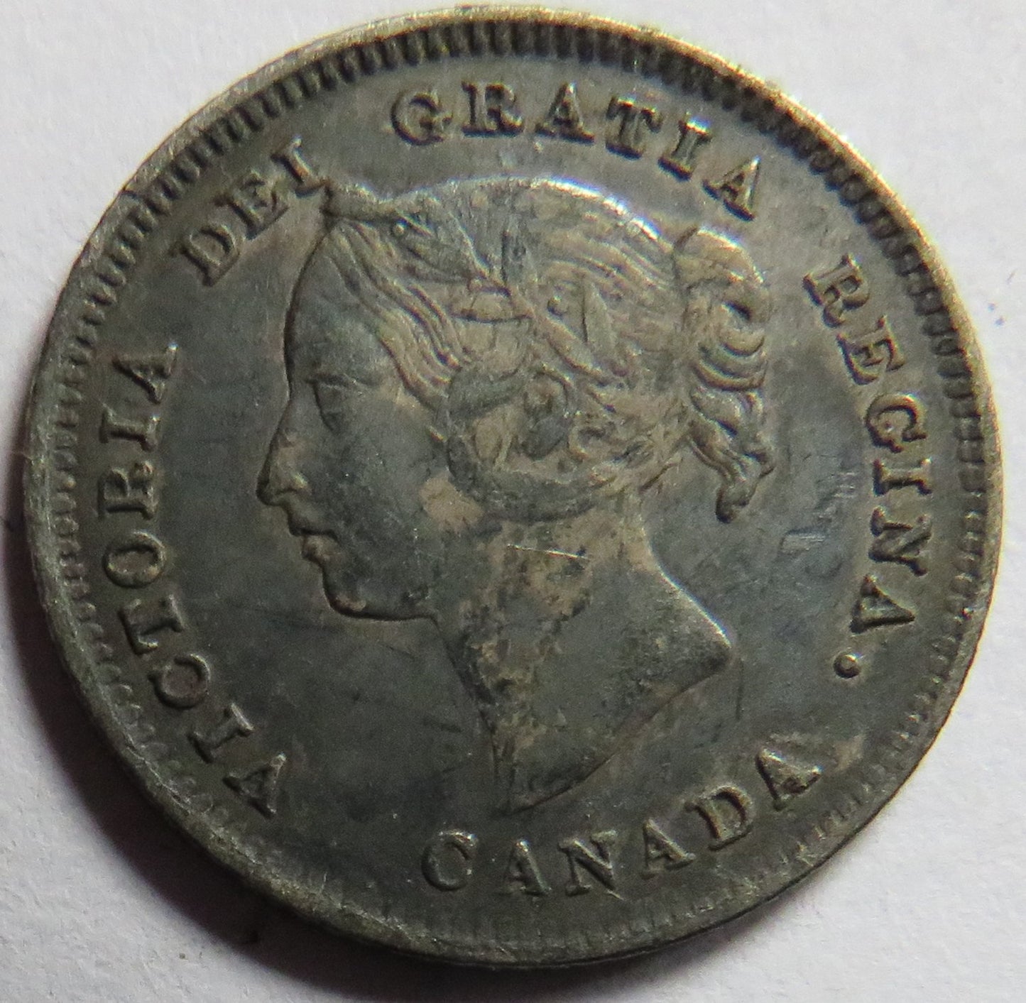 1881-H Queen Victoria Canada Silver 5 Cents Coin