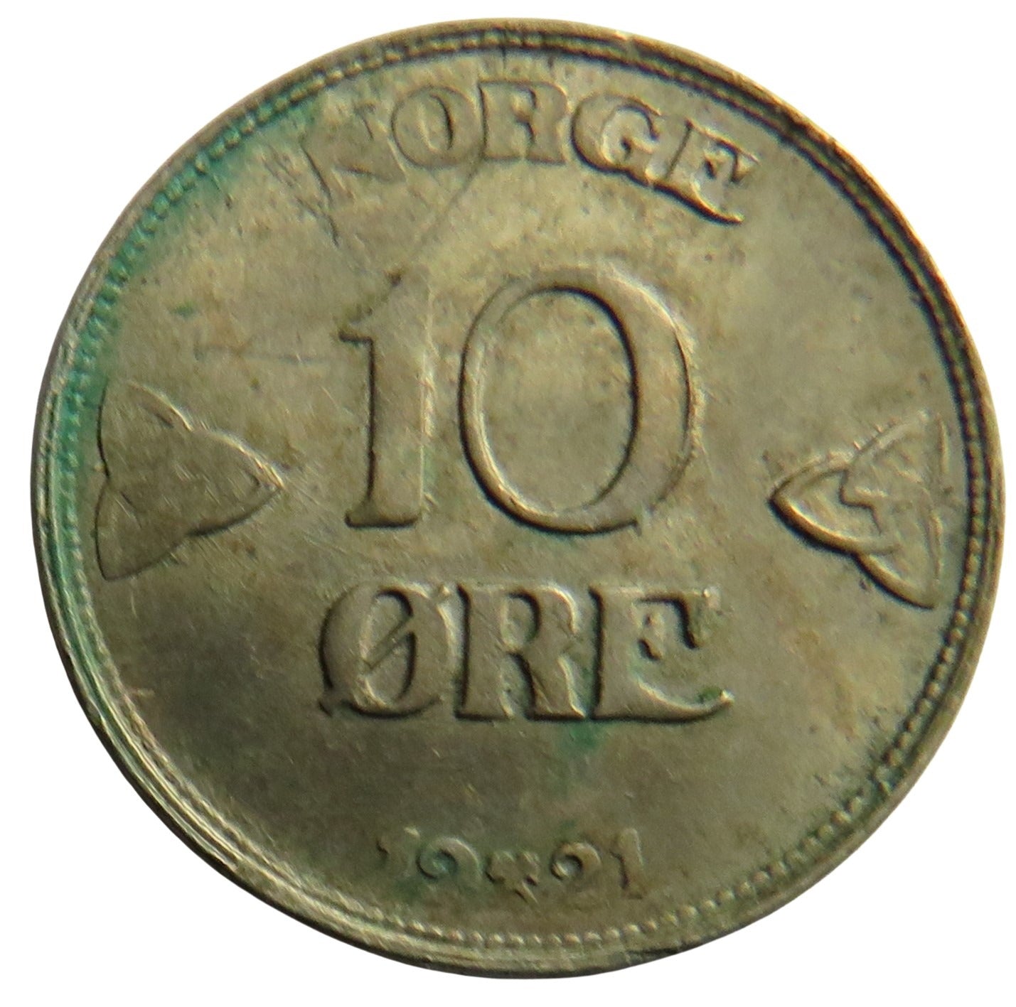 1921 Norway 10 Ore Coin Collectable Date