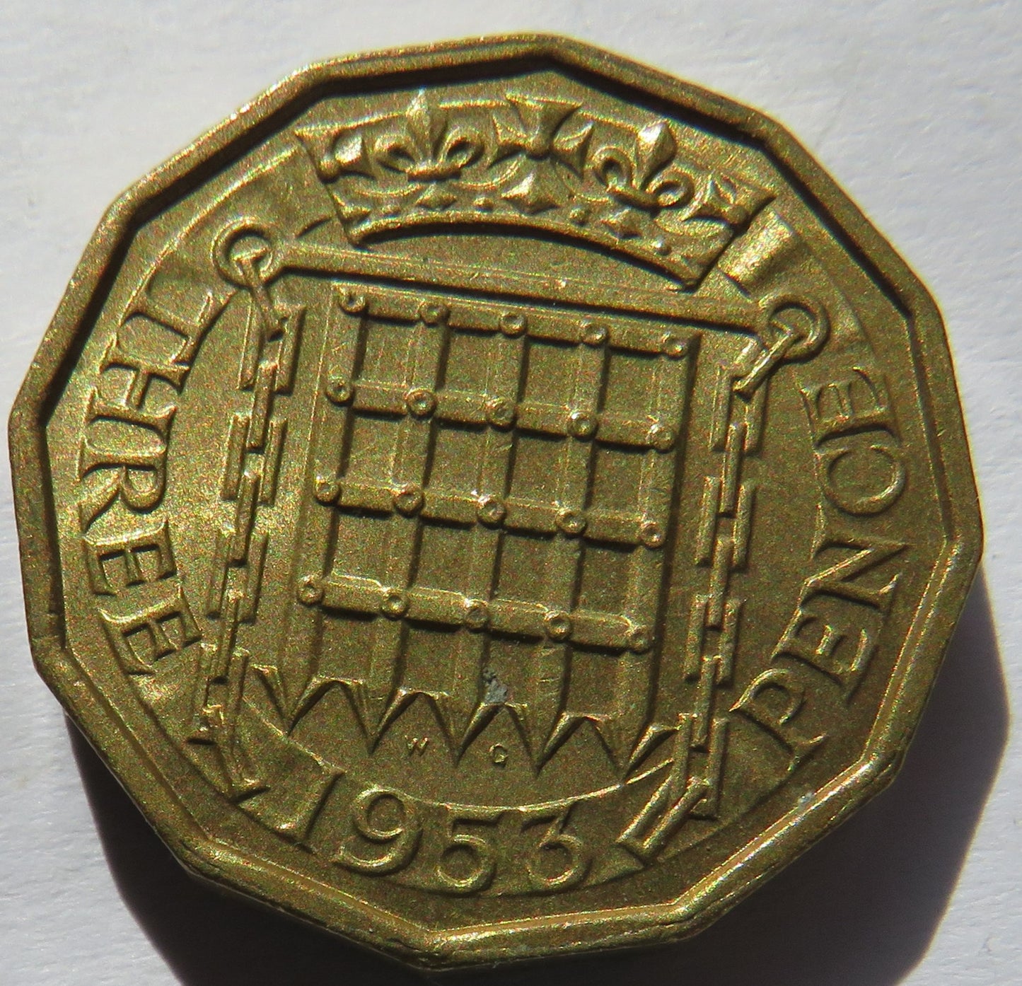 1953 Queen Elizabeth II Brass Threepence Coin In High Grade