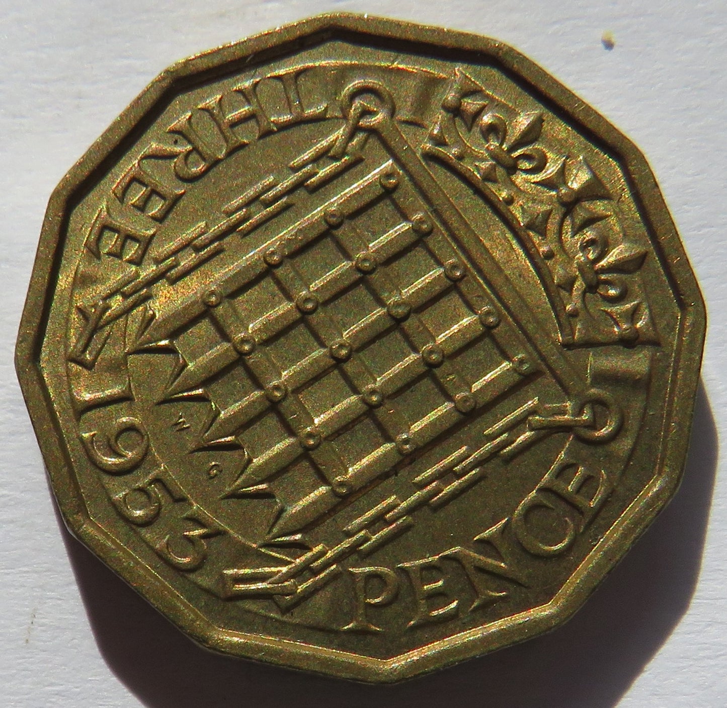 1953 Queen Elizabeth II Brass Threepence Coin In High Grade