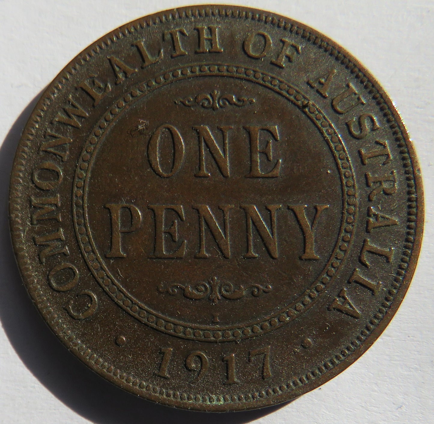 1917 King George V Australia One Penny Coin