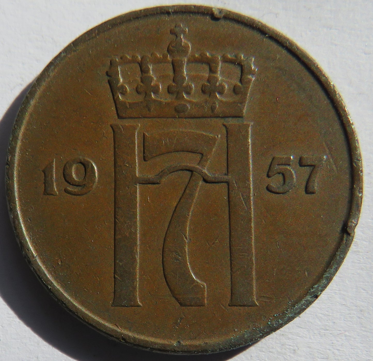 1957 Norway 5 Ore Coin