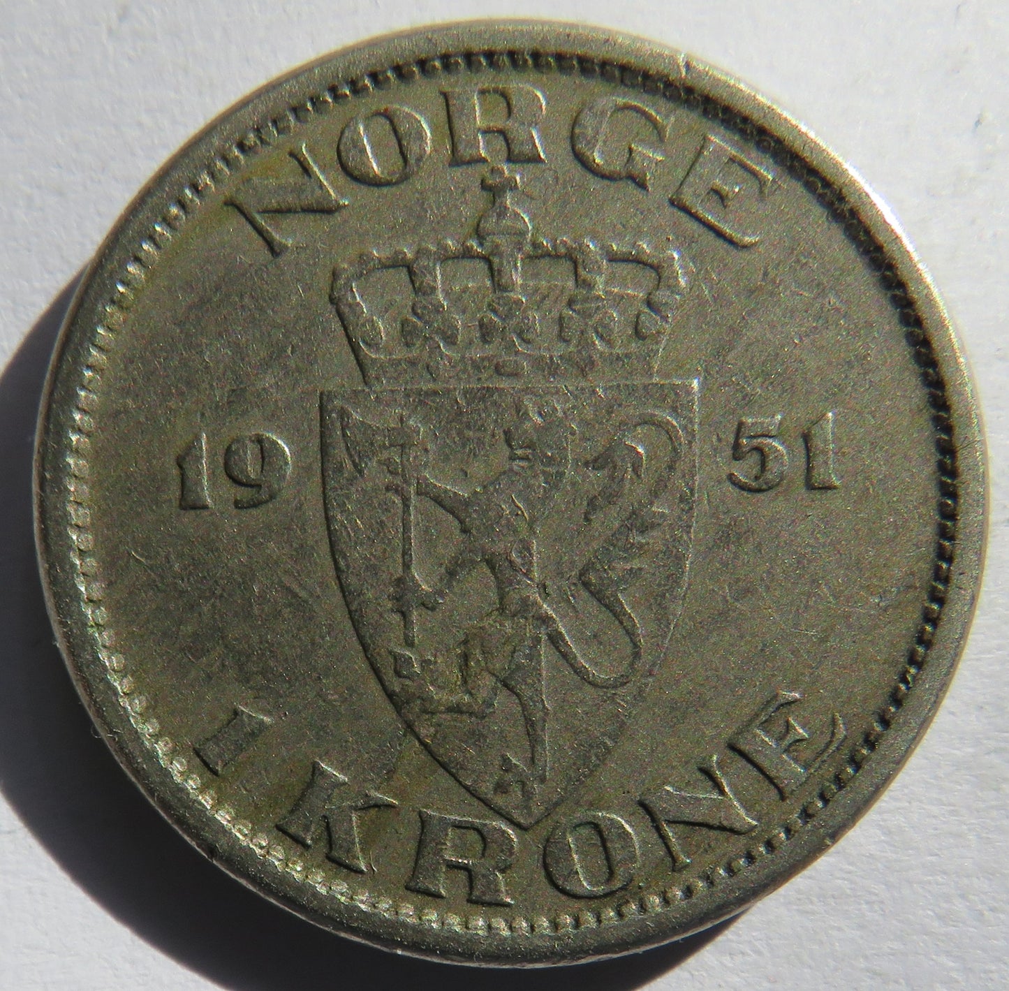 1951 Norway One Krone Coin