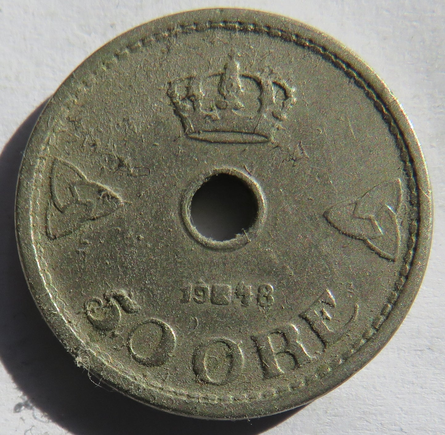 1948 Norway 50 Ore Coin