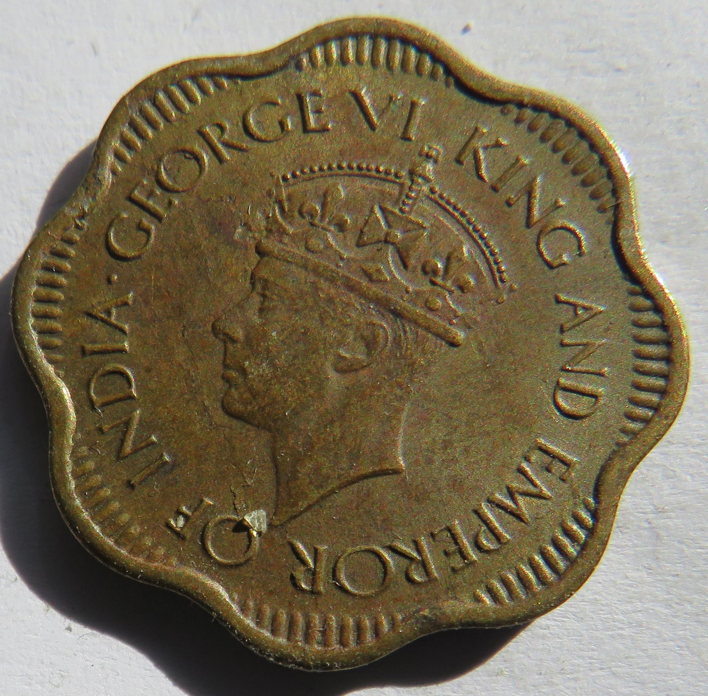 1944 King George VI Ceylon 10 Cents Coin