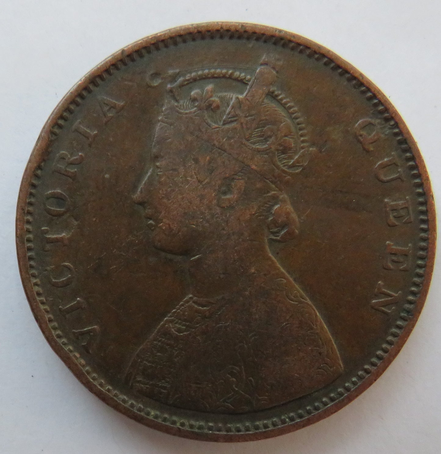 1862 Queen Victoria India Half Anna Coin