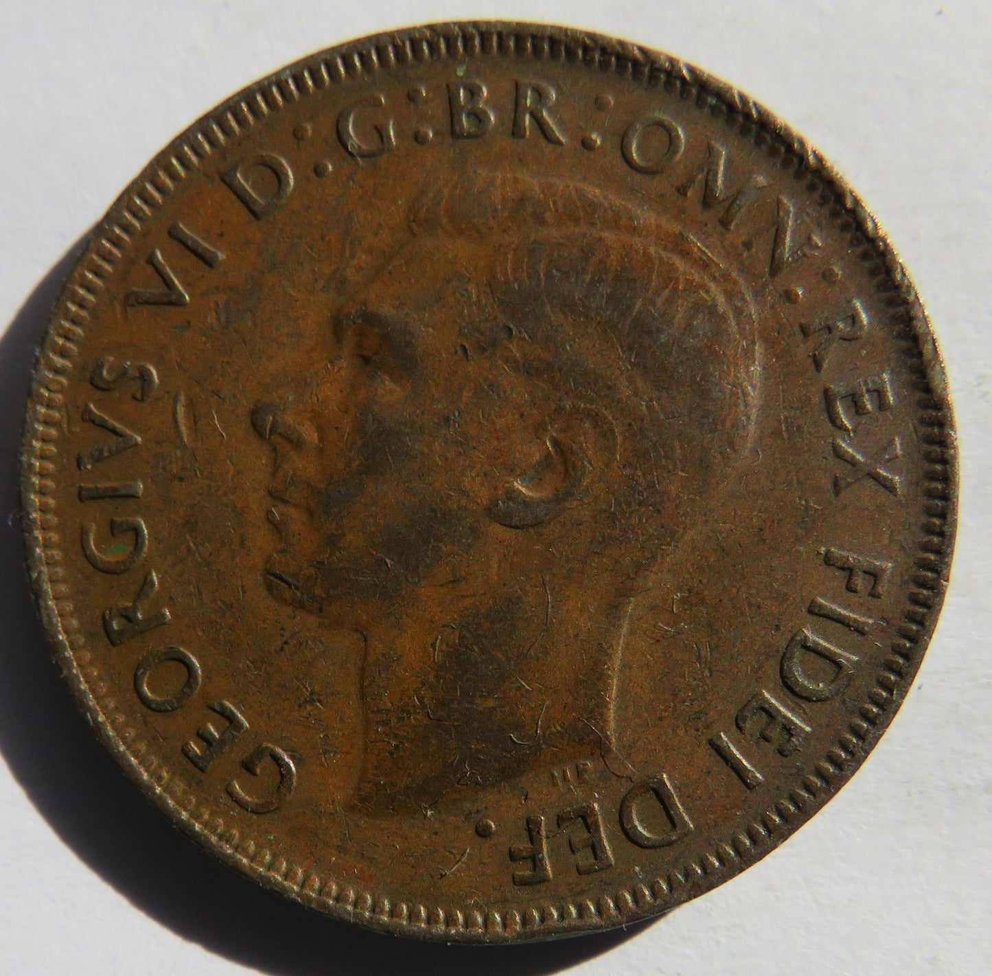 1952 King George VI Australia One Penny Coin