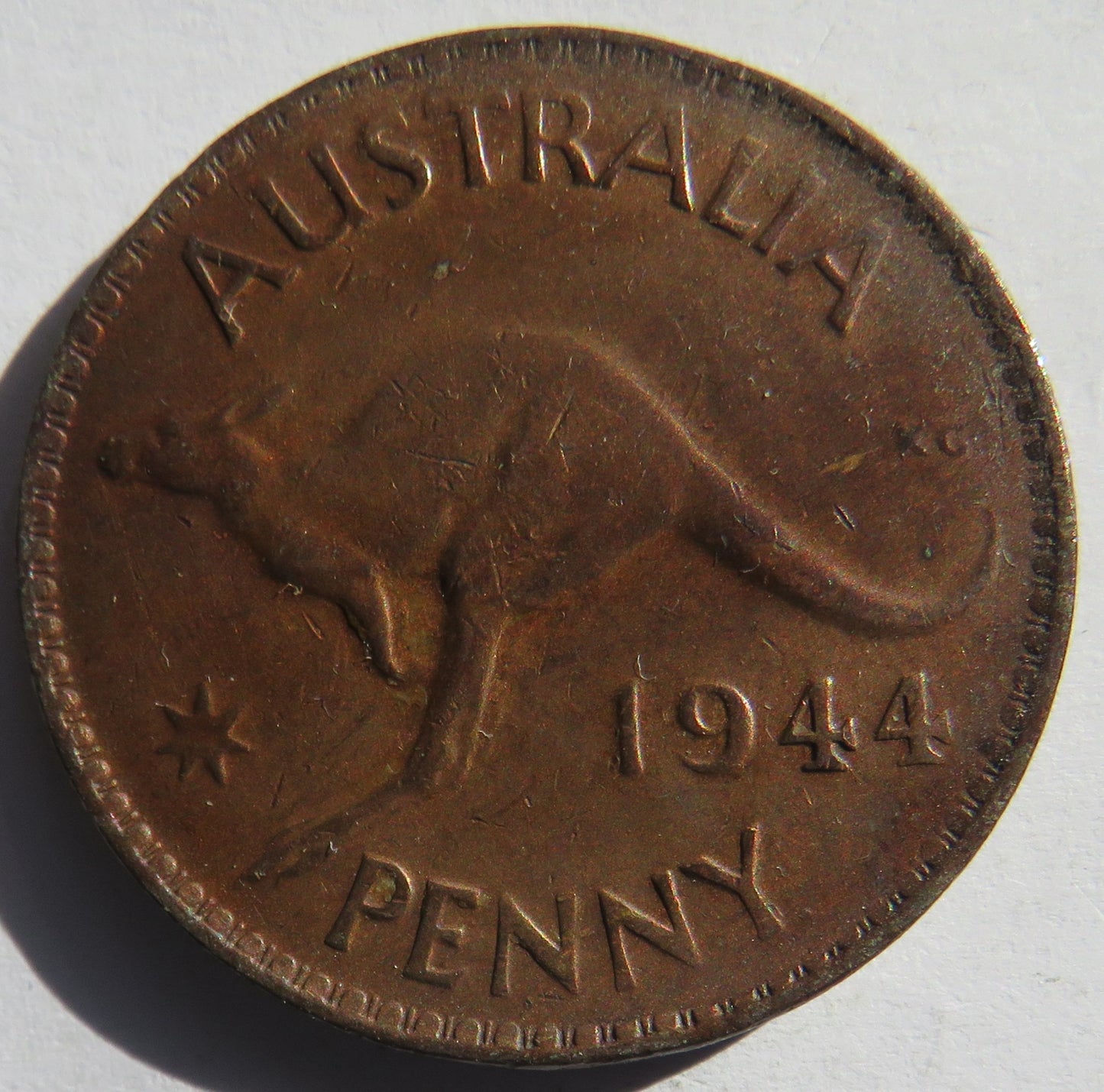 1944 King George VI Australia One Penny Coin