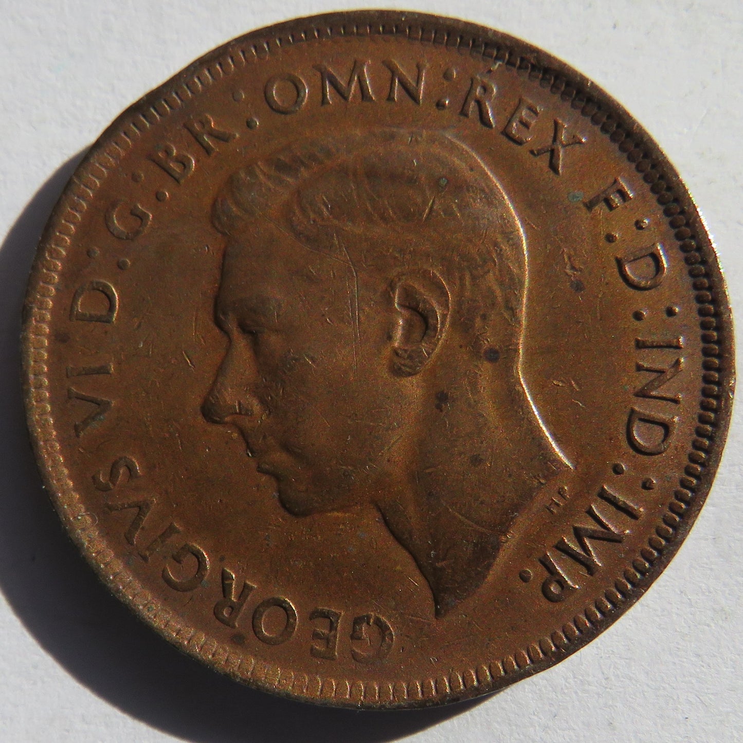1944 King George VI Australia One Penny Coin
