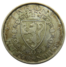 Load image into Gallery viewer, 1914 Norway Silver One Krone Coin
