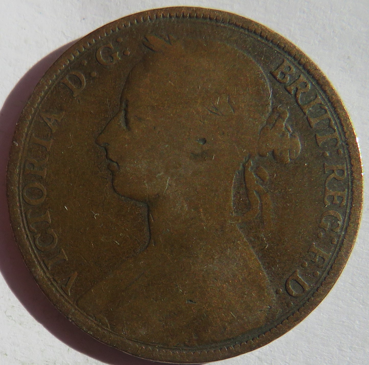 1889 Queen Victoria One Penny Coin - Great Britain