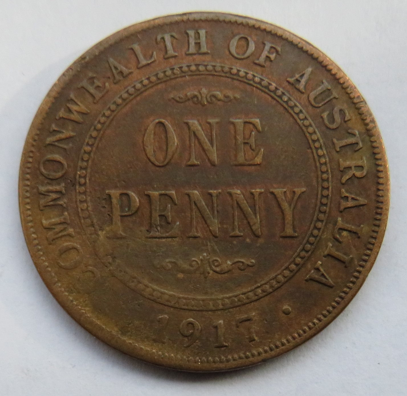 1917 King George V Australia One Penny Coin
