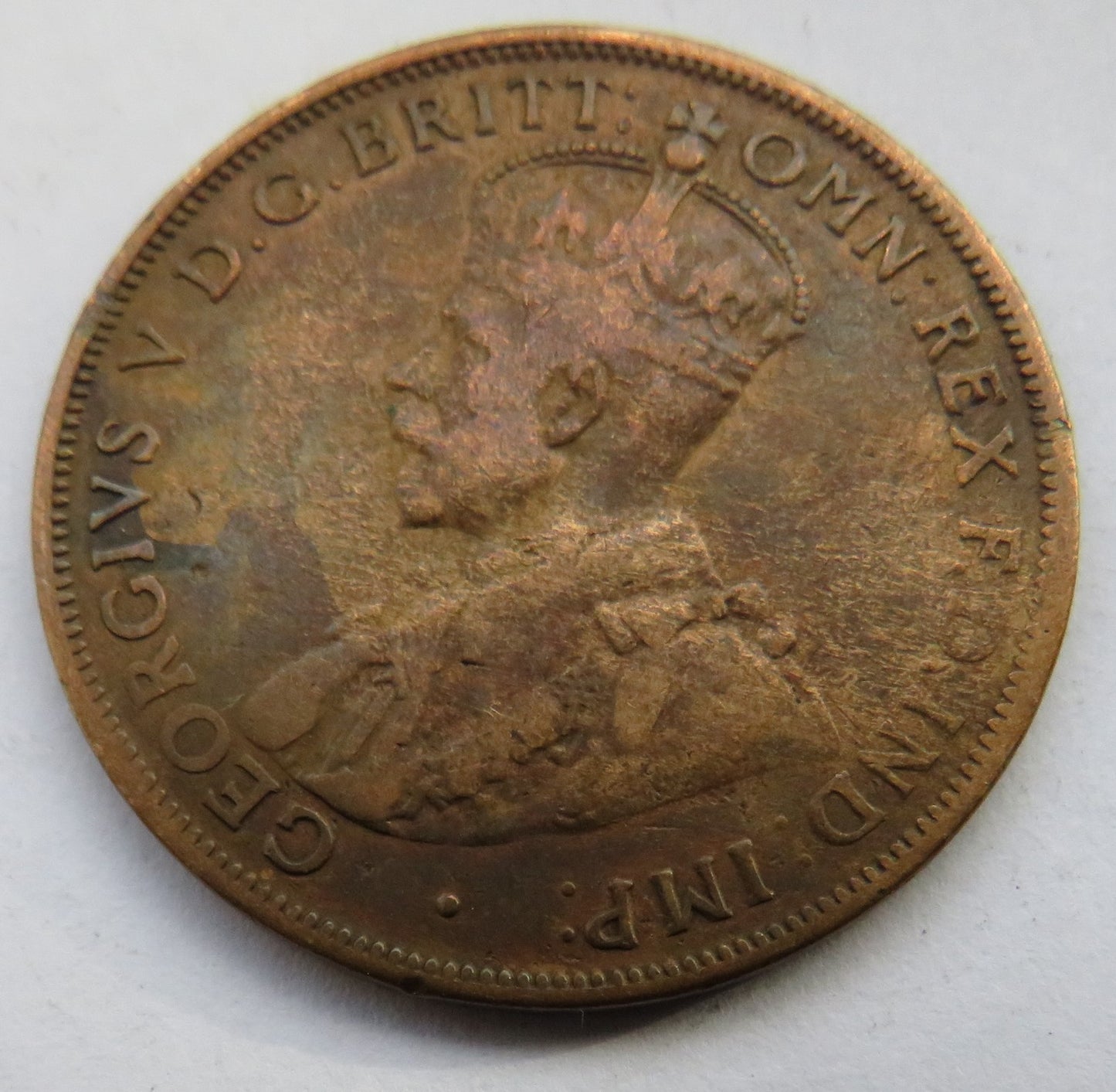 1917 King George V Australia One Penny Coin