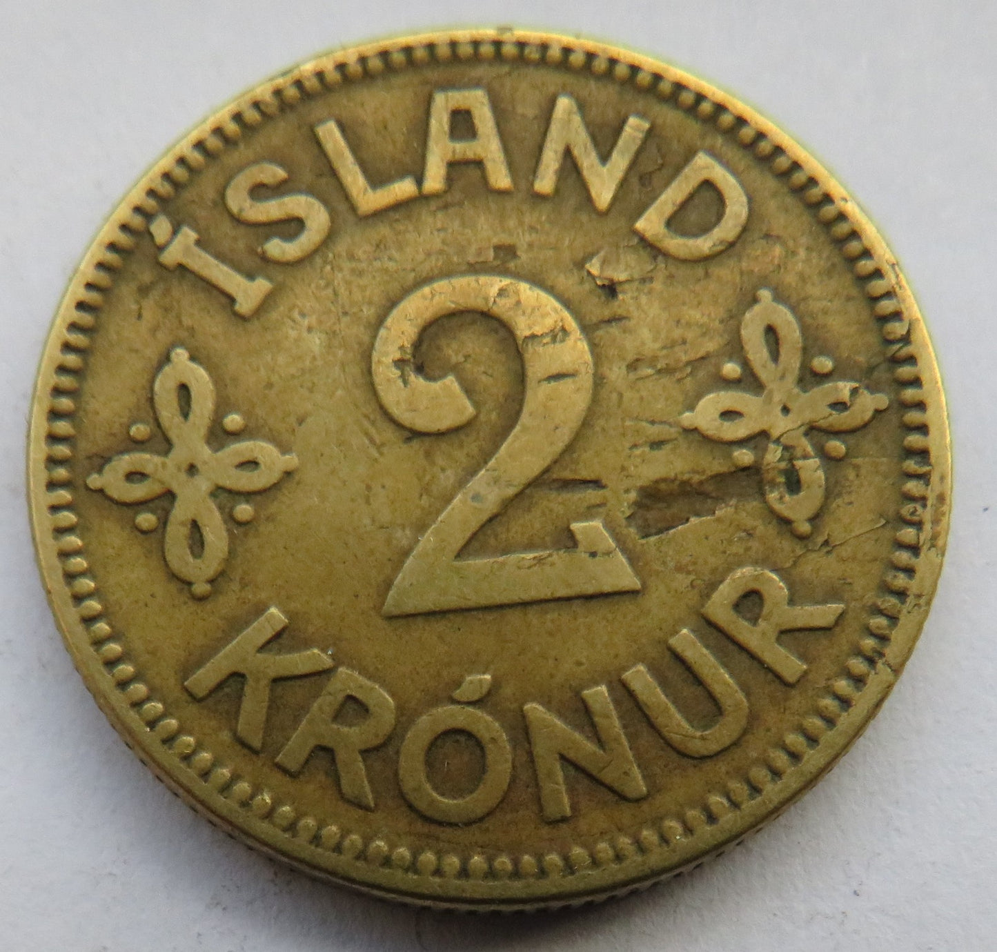 1925 Iceland 2 Kronur Coin