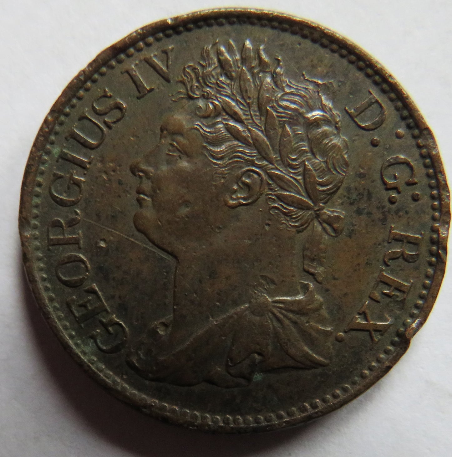 1822 King George IV "Hibernia" Ireland Halfpenny Coin